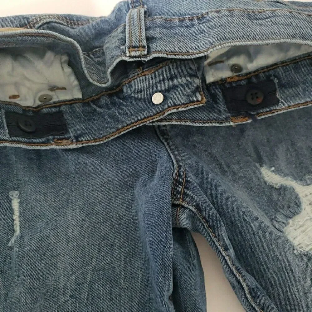 Girls Youth Blue Jeans Distressed Ripped Frayed Jordache Skinny Size 12 25/23